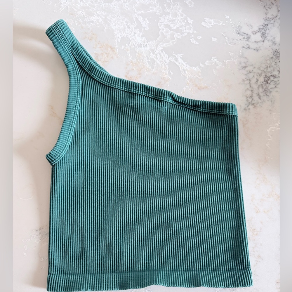 Women’s off the shoulder tank - teal green - OS